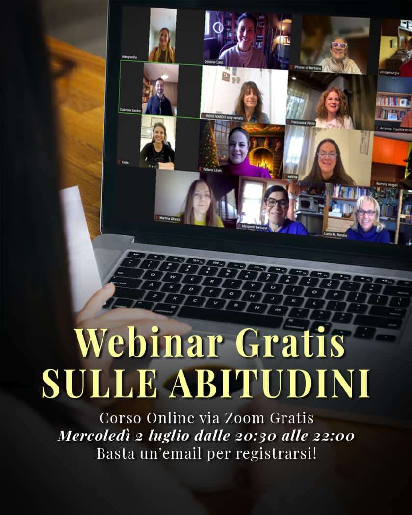 Abitudini vincenti con il coaching! Un webinar gratuito con Debora Conti per imparare come trasformare la tua routine in modo efficace.